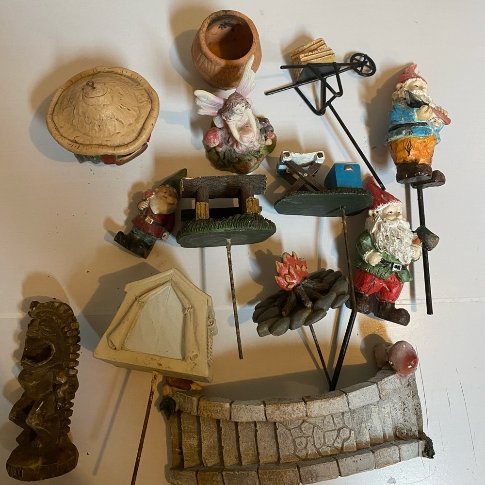 Assortment of Gnome Fairy Garden figurines